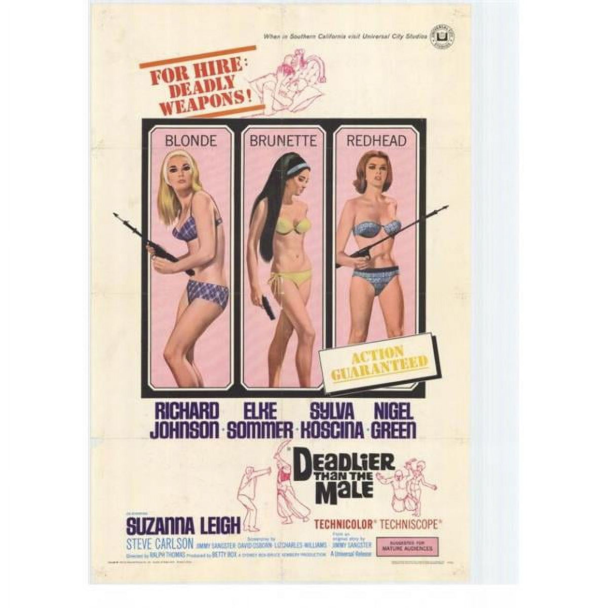 Deadlier Than the Male movie poster print 27x40