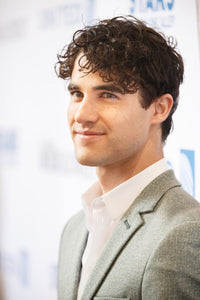 Darren Criss performing at The Broadway League's Stars Outdoor Concert in Shubert Alley, NYC.