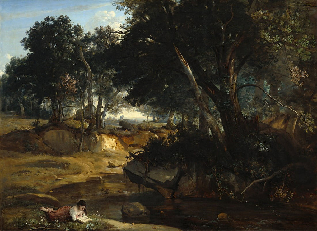 Forest of Fontainebleau 1834 fine art print by Jean-Baptiste-Camille Corot
