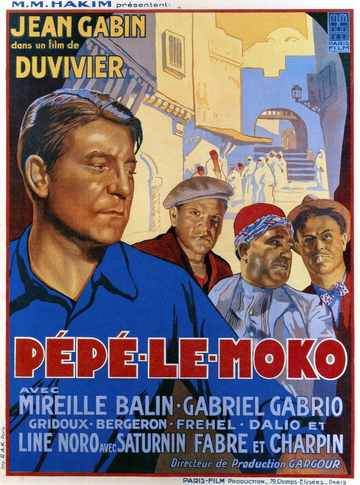 Pepe Le Moko 1937 Movie Poster Masterprint featuring Jean Gabin.