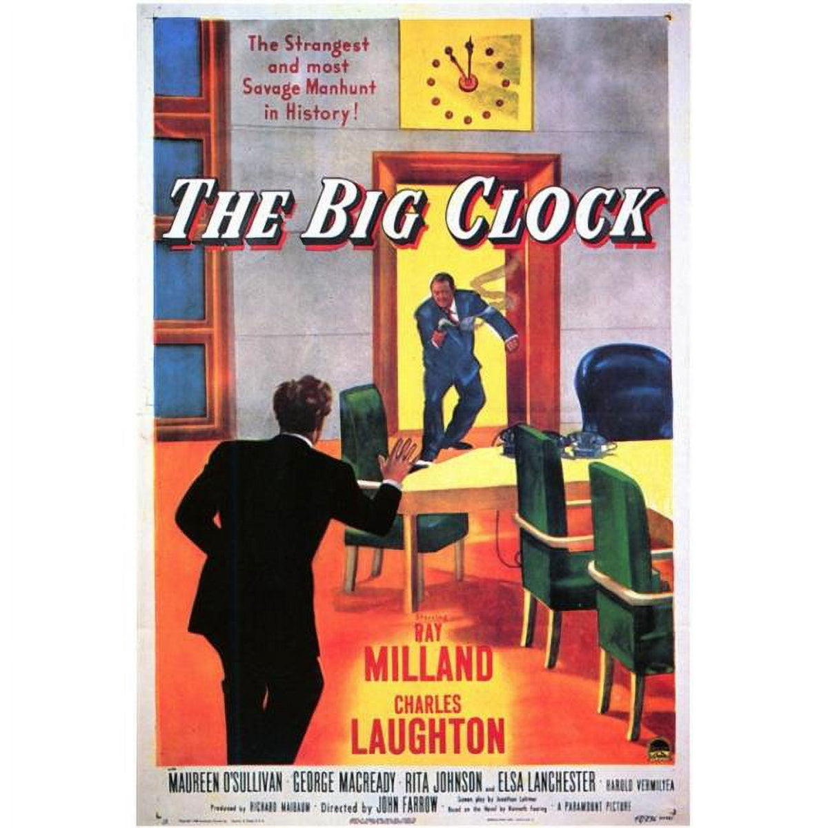 The Big Clock Movie Poster Print 27x40 - classic film noir artwork