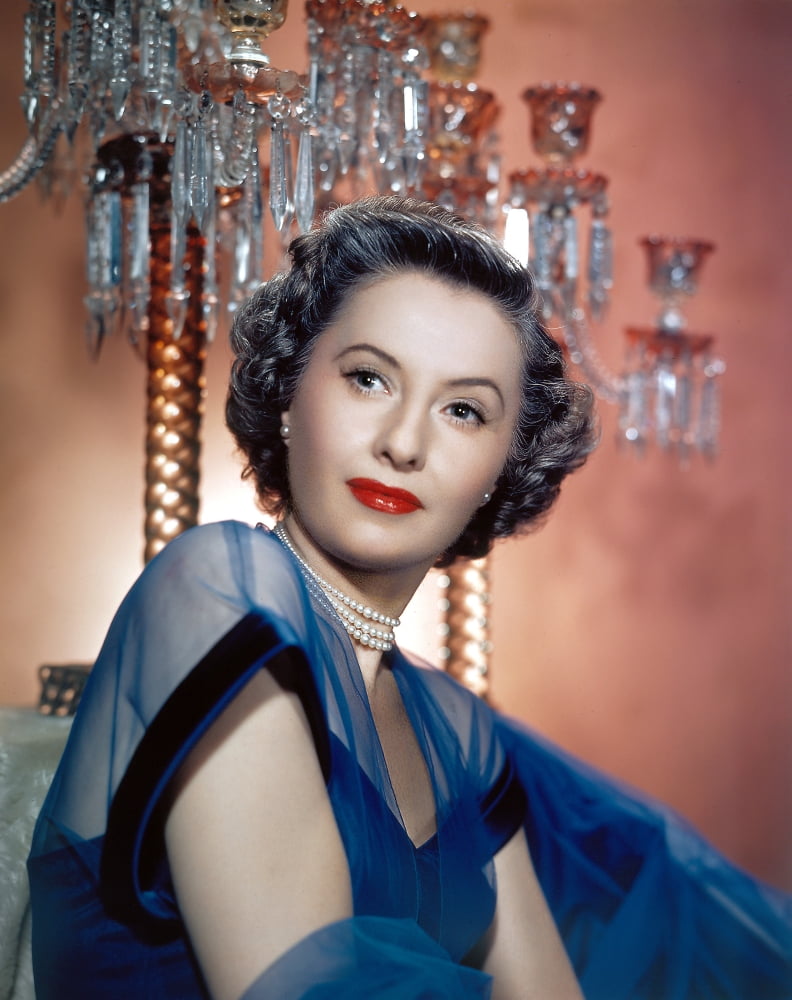 Barbara Stanwyck 1950s Photo Poster Print showcasing classic Hollywood charm.