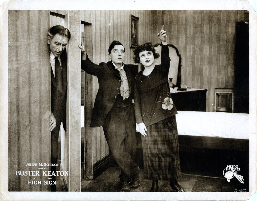 The High Sign Lobby Card Print featuring Buster Keaton (1921), vintage cinema art.