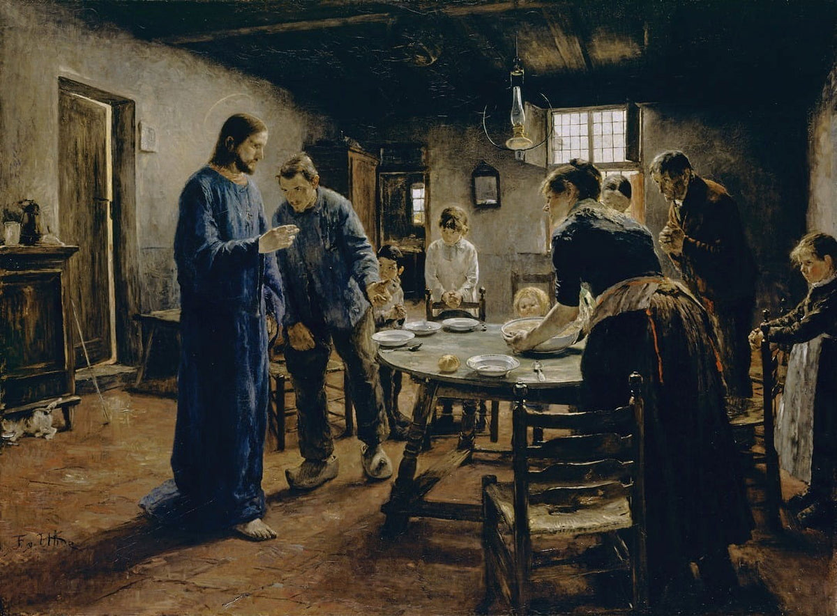 The Mealtime Prayer fine art print by Fritz von Uhde, 1885.