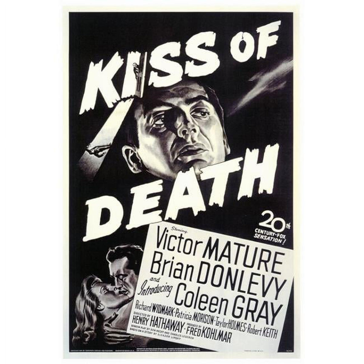 The Kiss of Death movie poster print in 27x40 size showcasing classic film art.