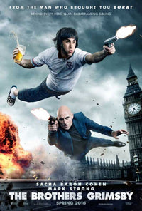 The Brothers Grimsby Movie Poster - 11x17 print showcasing vibrant colors and comedic theme.