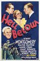 Hell Below movie poster featuring Robert Montgomery, Madge Evans, Walter Huston, and Jimmy Durante, 1933