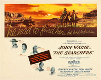 The Searchers movie masterprint poster featuring John Wayne, Natalie Wood, and classic film elements.