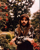 Ringo Starr photo print in brown vest against flowers