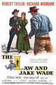 The Law And Jake Wade Movie Masterprint Poster featuring Robert Taylor, Patricia Owens, and Richard Widmark.