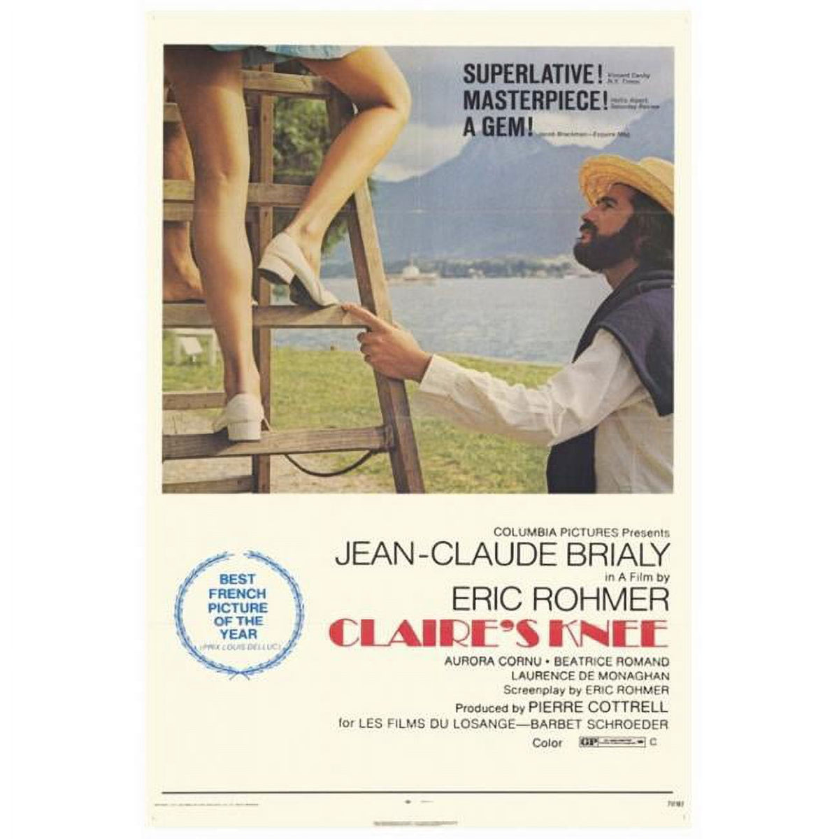 Claire's Knee Movie Poster Print 27x40 showcasing classic cinema art.