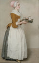 'The Chocolate Girl' fine art print by Jean-Etienne Liotard showcasing a young girl with a cup of chocolate.