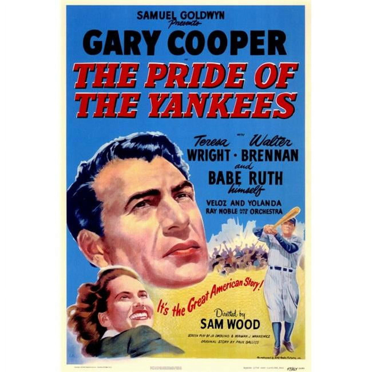 The Pride of the Yankees Movie Poster Print 27x40