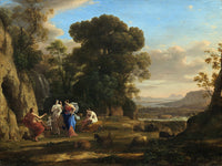 The Judgment of Paris poster print by Claude Lorrain in vibrant colors.