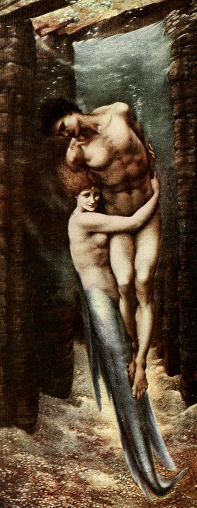 The Depths of the Sea art print by Edward Burne-Jones, 1909, 8x10