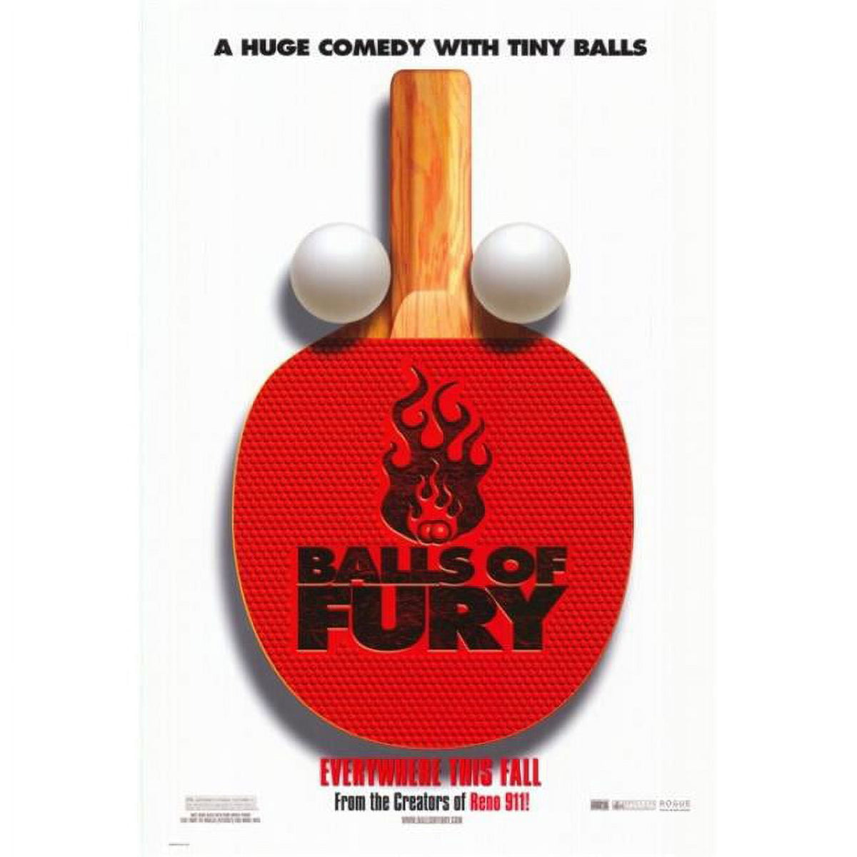Balls of Fury movie poster print in vibrant colors, 27x40 size.