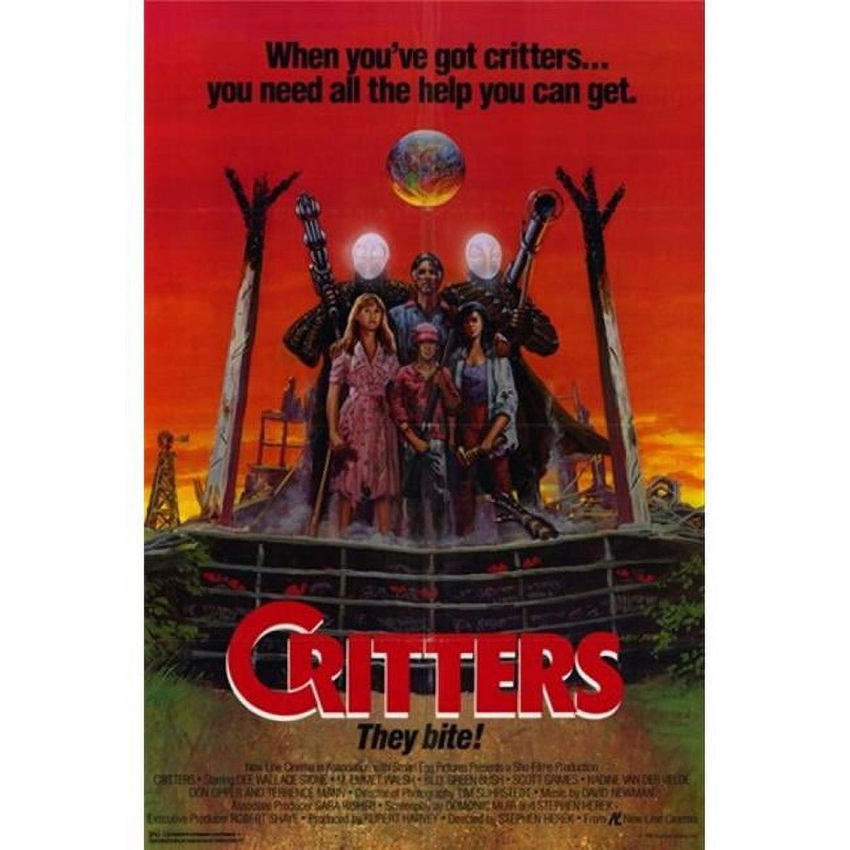 Critters Movie Poster 11x17 print featuring iconic alien creatures