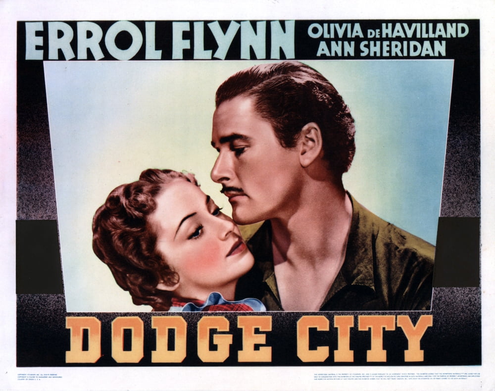 Dodge City Movie Masterprint Poster featuring Olivia De Havilland and Errol Flynn