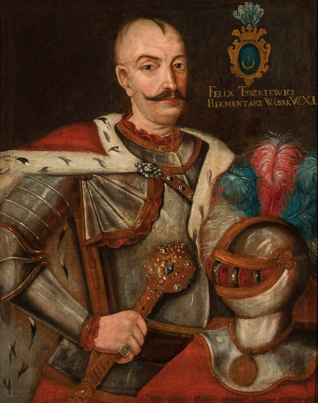 Portrait of Felix Tyszkiewicz Leliwa coat of arms poster print.