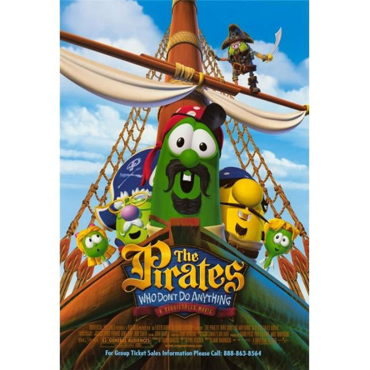 The Pirates Who Don't Do Anything movie poster print featuring Veggie Tales characters.