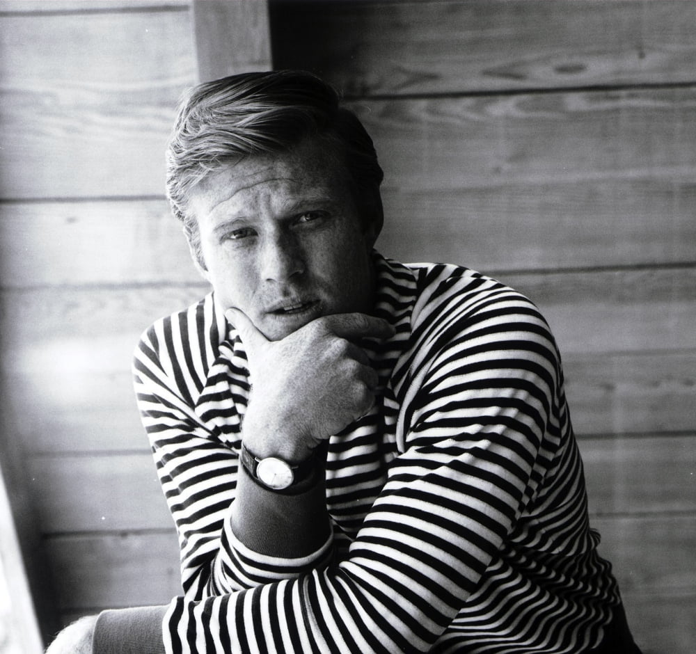 Robert Redford in striped shirt photo print