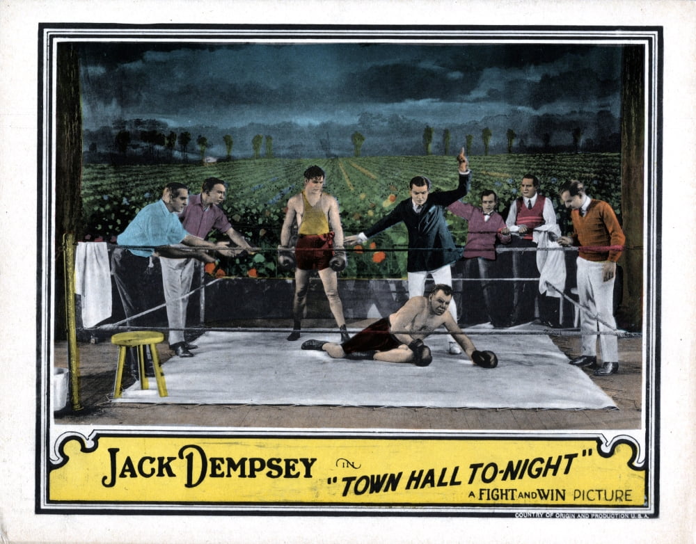 The Town Hall To-Night Jack Dempsey 1924 Movie Masterprint Poster