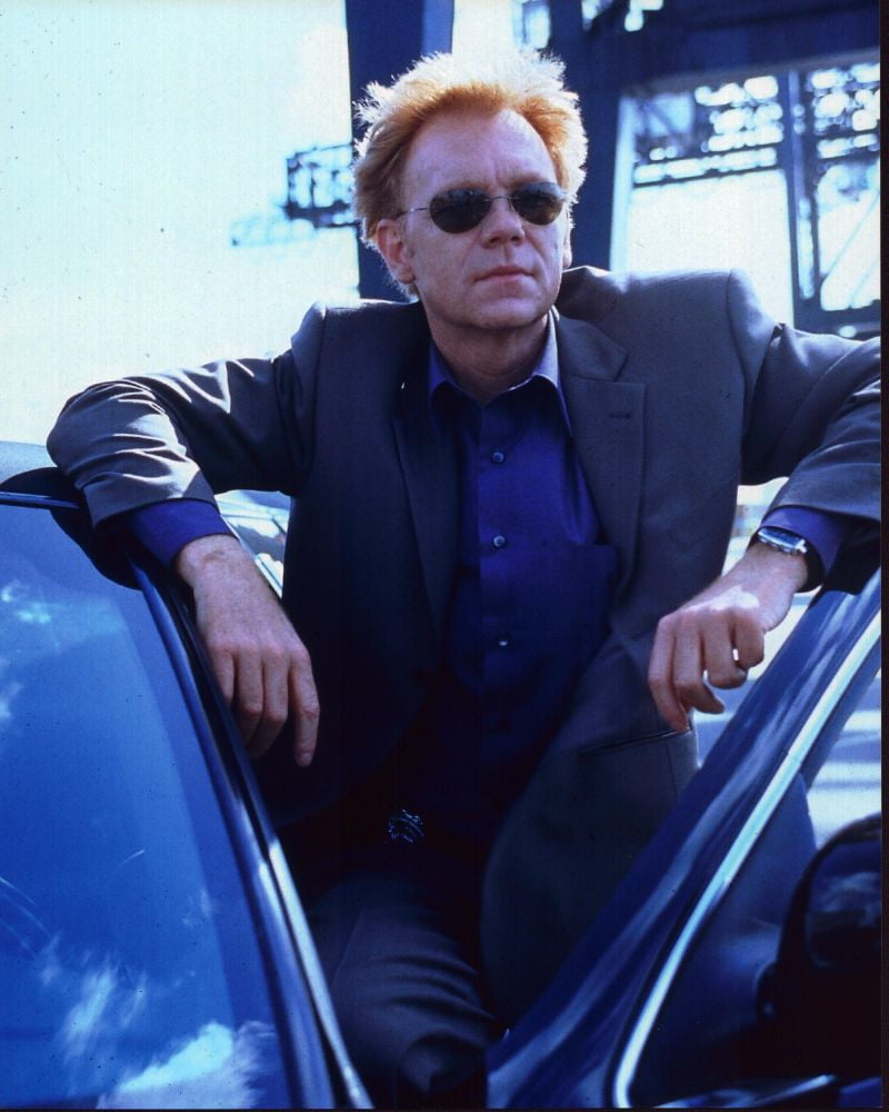 David Caruso leaning on car in CSI: Miami photo print