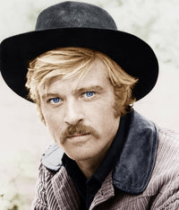 Butch Cassidy and the Sundance Kid photo print featuring Robert Redford from the 1969 film.