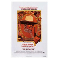 The Shootist movie poster print featuring John Wayne in a classic Western setting.