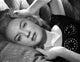 Audrey Totter photo print lying with left hand on head, vintage Hollywood art