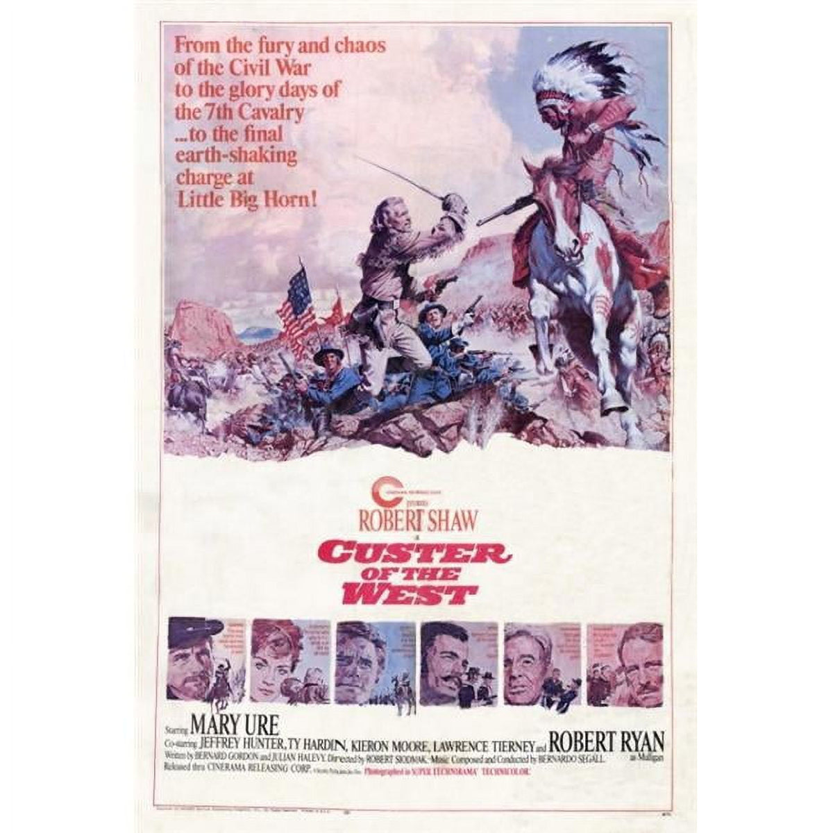 Custer of the West movie poster print 27 x 40 inches.