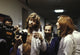 The Bee Gees photo print featuring iconic music legends in front of a camera.