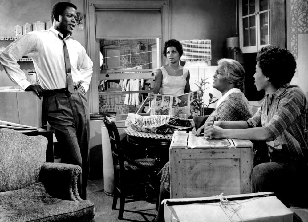 A Raisin In The Sun 1961 photo print featuring Sidney Poitier, Ruby Dee, Claudia McNeil, and Diana Sands.