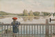 Lisbeth Angling Art Print by Carl Larsson - Beautiful depiction of leisure in nature.