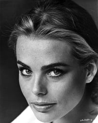 Margaux Hemingway close-up portrait photo print with dark eyebrows.