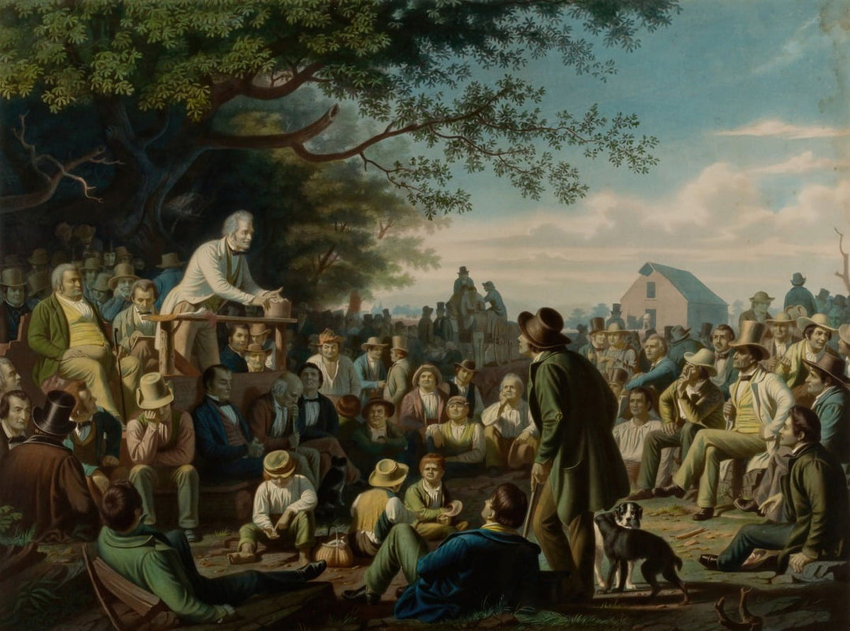 Stump Speaking fine art print by Louis Adolphe Gautier, 1856
