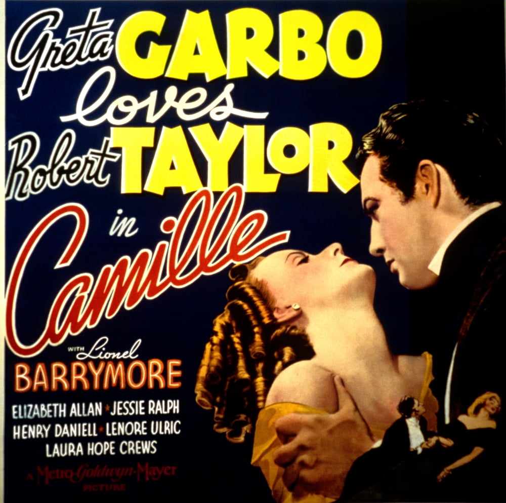 Camille movie masterprint poster featuring Greta Garbo and Robert Taylor, 1936.