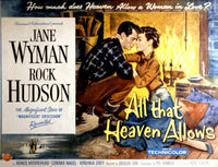 All That Heaven Allows movie poster featuring Rock Hudson and Jane Wyman, 1955.