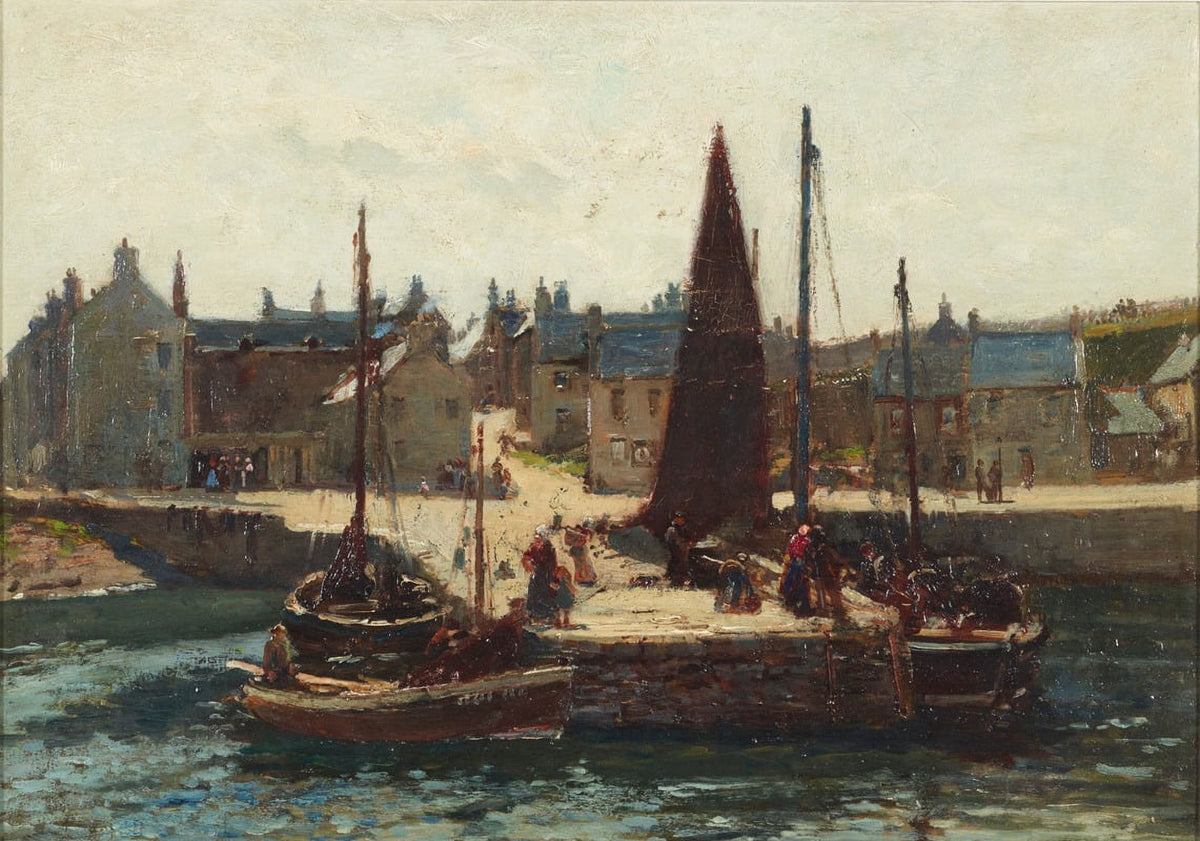 Portsoy Scotland scenic poster print by Robert Allan.