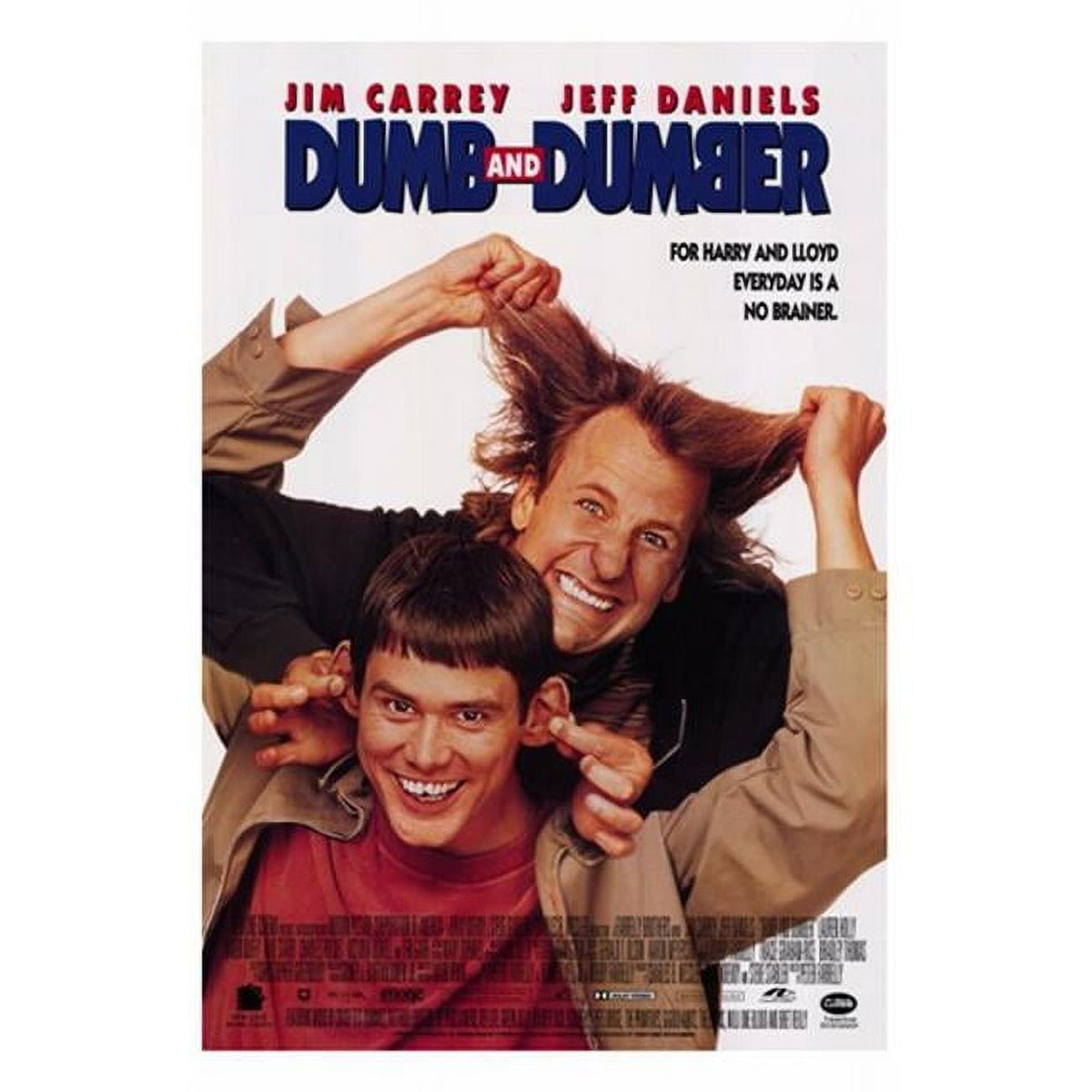 Dumb and Dumber movie poster featuring vibrant colors and iconic imagery in 11x17 size.
