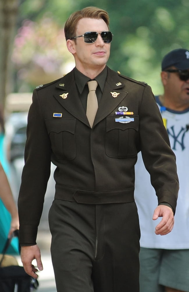 Chris Evans on location filming The Avengers in Central Park photo print.