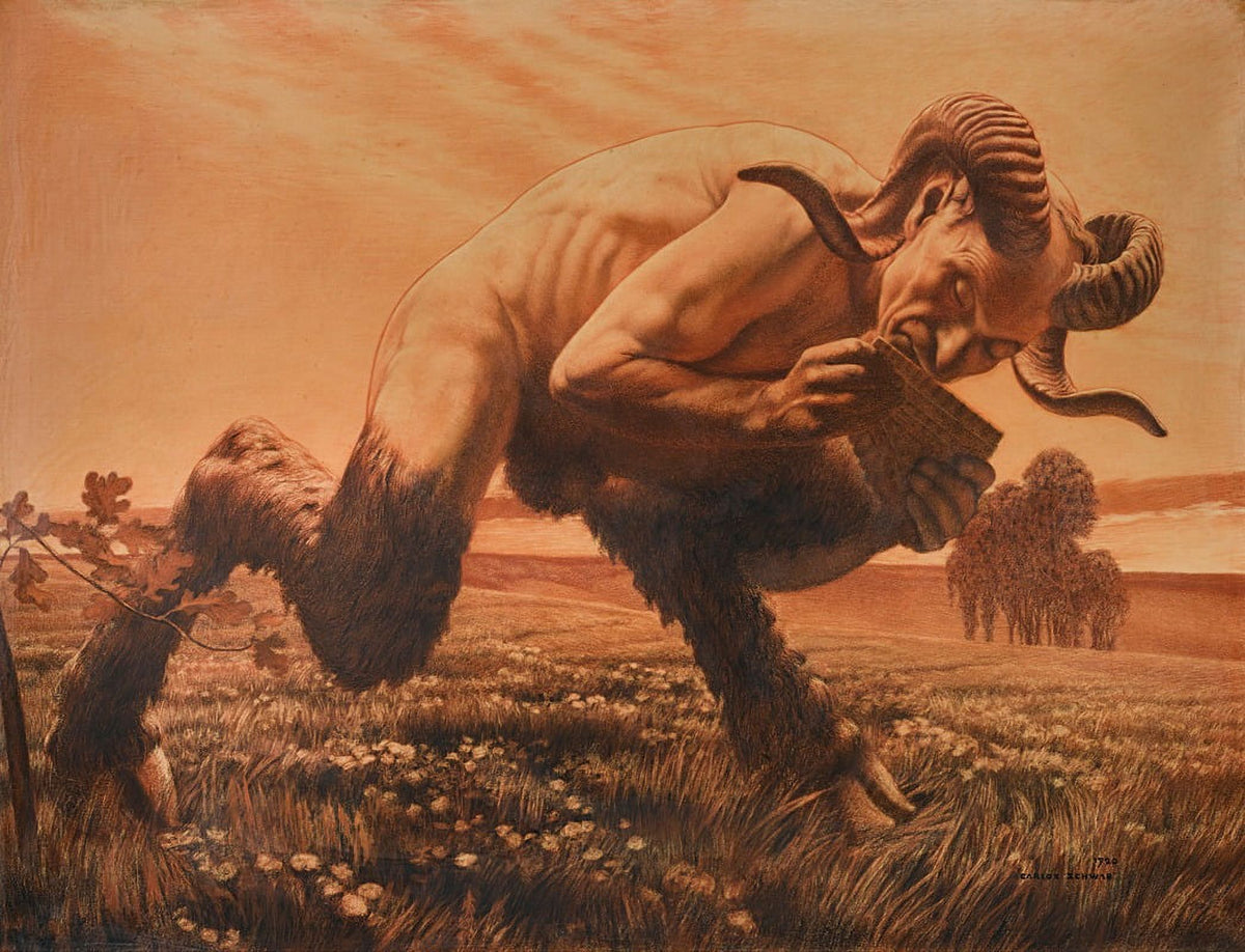 L'heure Du Faune Art Print by Carlos Schwabe, available in multiple sizes.