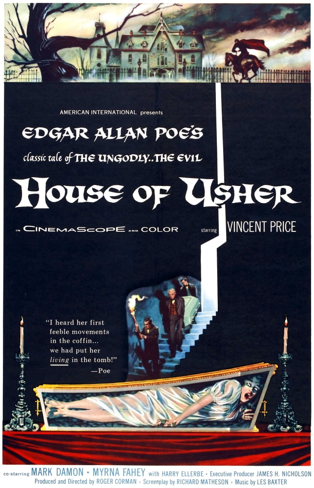 The Fall Of The House Of Usher movie poster art print by Reynold Brown