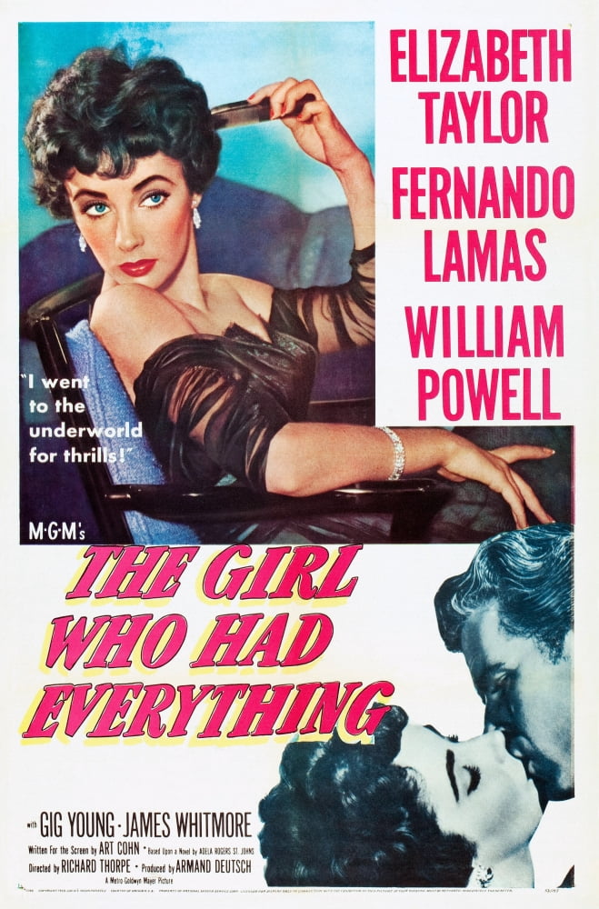 The Girl Who Had Everything movie masterprint poster featuring Elizabeth Taylor and Fernando Lamas