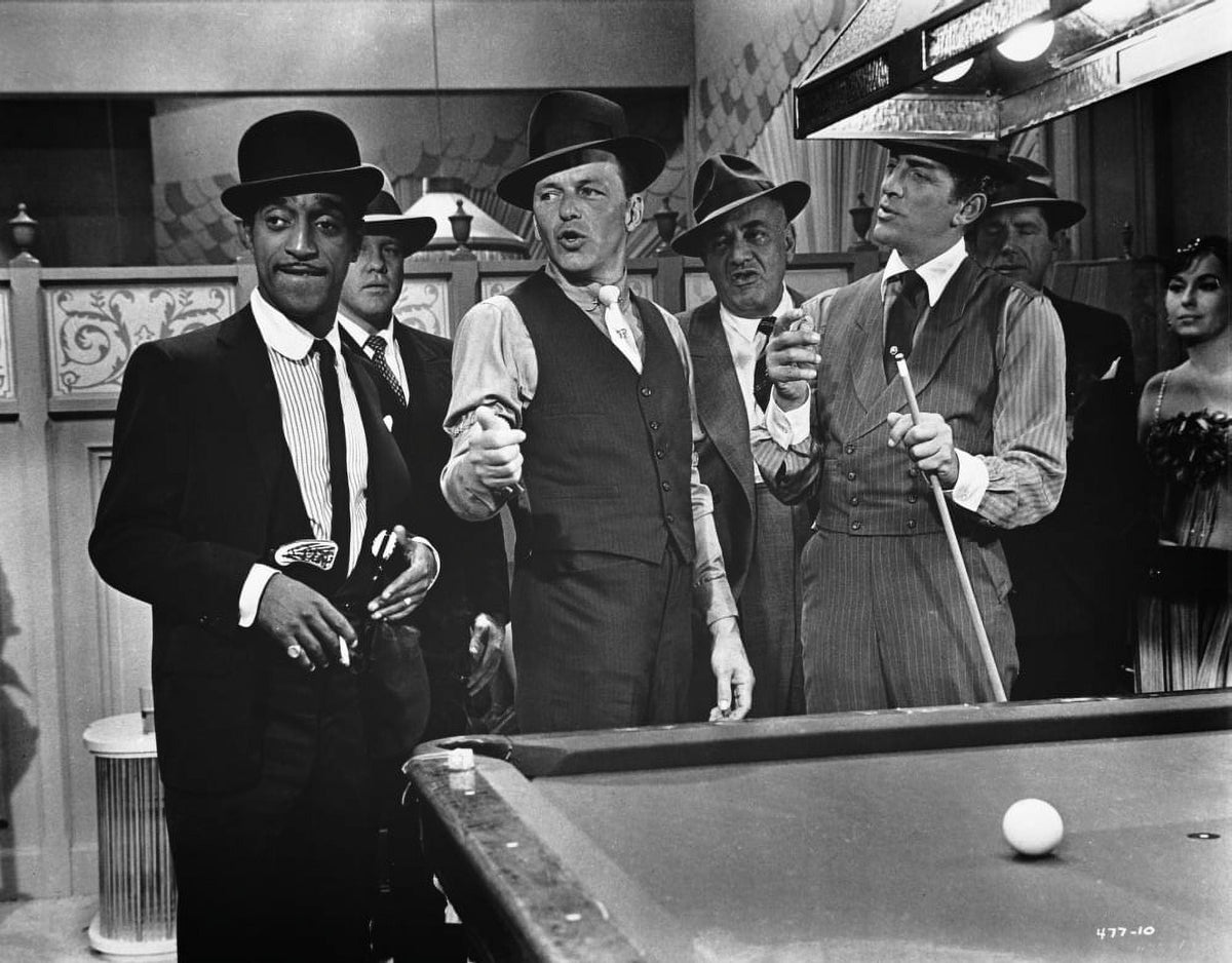 Frank Sinatra playing billiards photo print