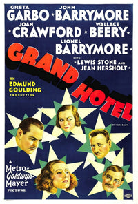 Grand Hotel Movie Masterprint Poster featuring Greta Garbo, Wallace Beery, Lionel Barrymore, and Joan Crawford.