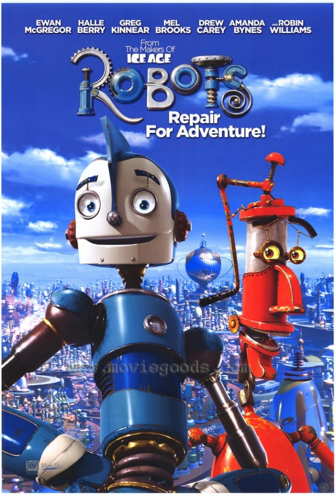 Robots Movie Poster Print showcasing vibrant animation art - 27x40