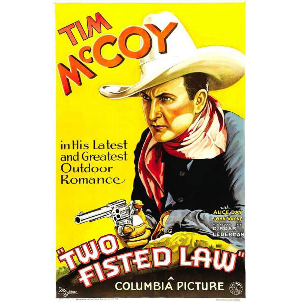Two-Fisted Law Movie Poster featuring Tim McCoy - 1932 classic film.