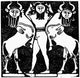 Gilgamesh Taming Two Monsters Fine Art Print - Woodcut from 3rd Millennium B.C.
