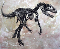 Allosaurus Dinosaur Skeleton Fine Art Print on Textured Background